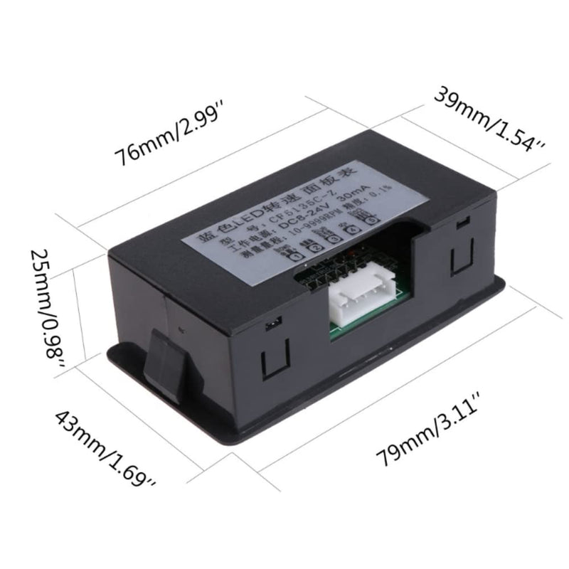 DC 8-24V Digital LED Tachometers Tachometer with Hall Proximity Switch Sensor NPN 10-9999RPM