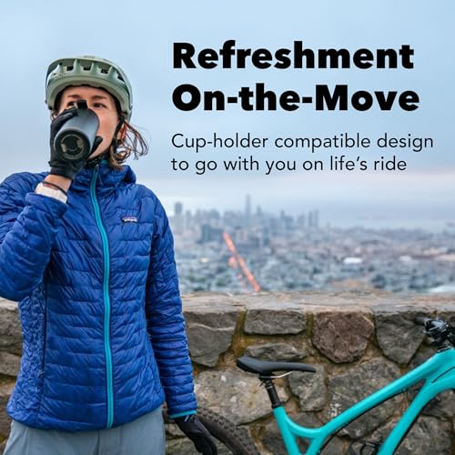 MiiR Flip Traveler 16oz - Double-Wall Vacuum Insulated with Flip Lid, BPA-Free Stainless Steel Construction, Insulated Tumbler for Hot or Cold Drinks Black 16 Ounces