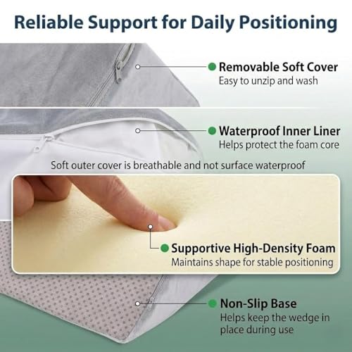 Bed Wedge Pillow for Side Sleeping & Recovery, 23.6" Positioning Support