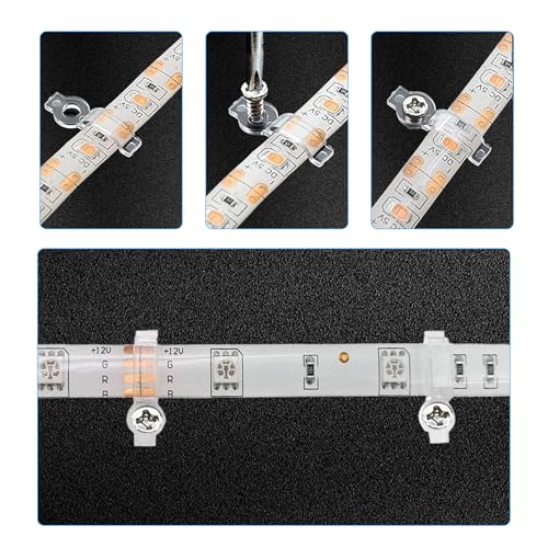 Pack of 100 LED Strip Mounting Brackets | Transparente Lichtstreifen-Clips,Led Befestigungsclips,LEDStreifen Clips für 10mmLichterkette LedStrip Zubehör HalterungClips 10MM