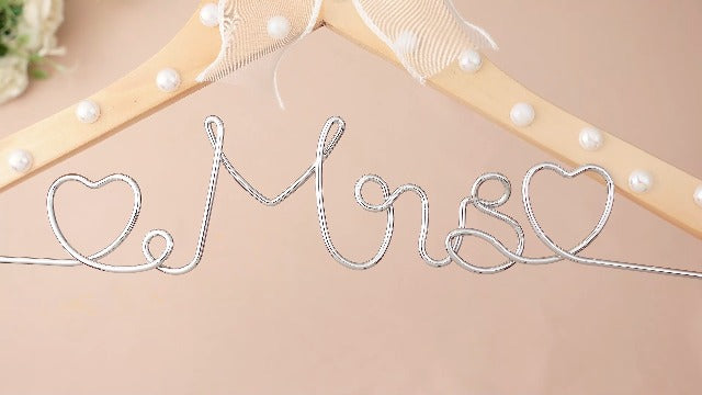 Honeydak Wood Bridal Hanger for Wedding Dress,Natural,Pearl Natural Pearl