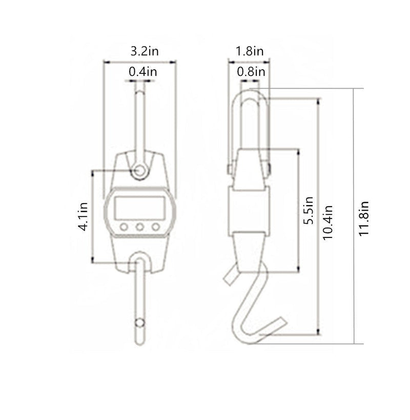 Klau Mini OCS-L Industrial Crane Scale, Blue, 300 kg / 600 lb | Digital Hanging Scale, Indoor Farm Factory Outdoor, Weighing