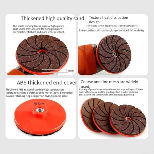 Grinding Wheel 50 100 200 Grits Multifunctional Integrated Double Fixed Embedded Design M10 Screw Interface Wheel Sanding Discs