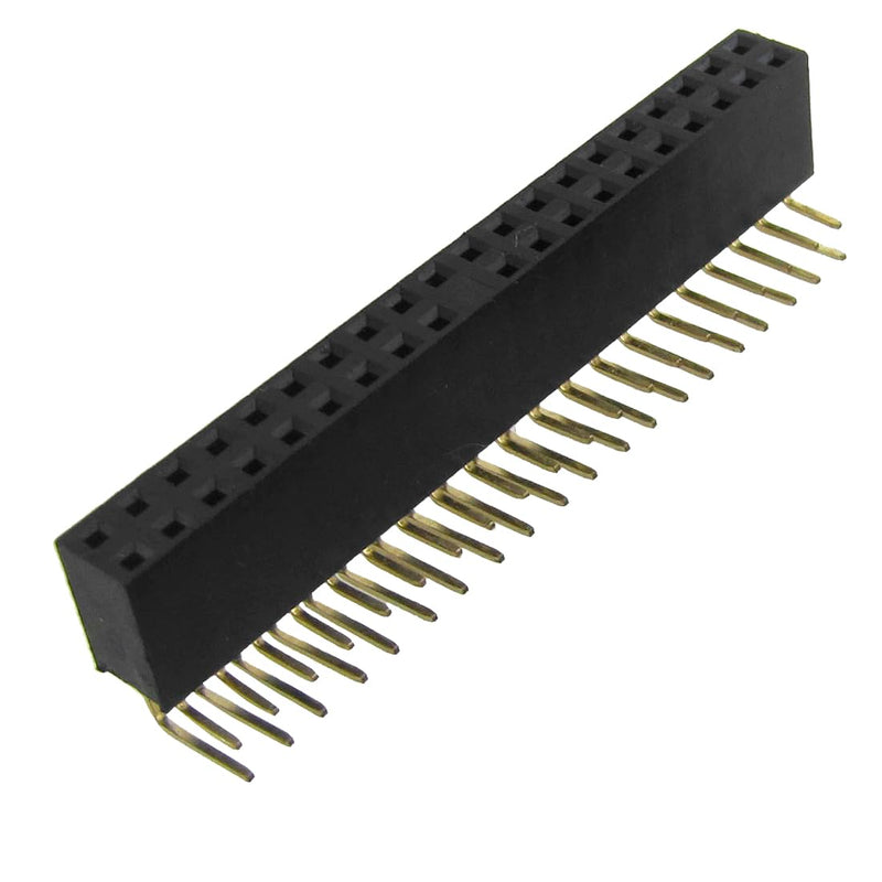[Australia - AusPower] - uxcell 10 Pcs 2x20 Pin 2.54mm Pitch Dual Row Right Angle Female Headers 