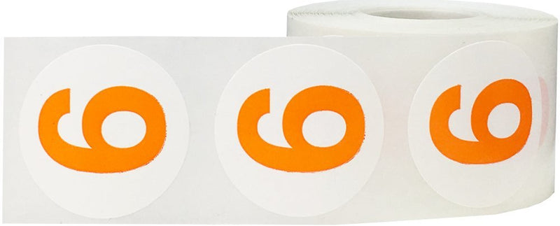 Orange Number 9 Circle Stickers, 1.5 Inches Round, 500 Labels on a Roll, Adhesive Dot Stickers for Inventory, Organizing, Storage Bins, and Classroom Use, Made in the USA Orange 9