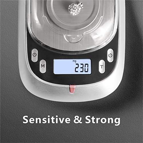 High Precision Mini Gram Scale, 50g-0.001g, LCD Backlit, Tare Function, Powder & Jewelry Scale (Batteries Included)