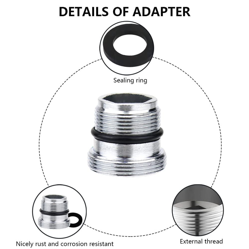 [Australia - AusPower] - BlueXP M18-M22 Male Thread Metal Tap Adapter with Rubber Seal for Bathroom Kitchen Water Purifier Pack of 2 2 Stück 