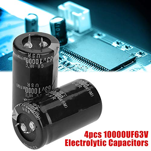 Audio Electrolytic Capacitor 10000uF 63V Audio Amplifier Electronic Component, Pack of 4