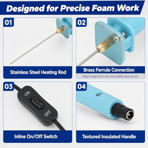 VOBOR Polystyrene Cutter 10 cm, 30 W Hot Wire Cutter 100-240 V, Electric Foam Cutter for Polystyrene Arch