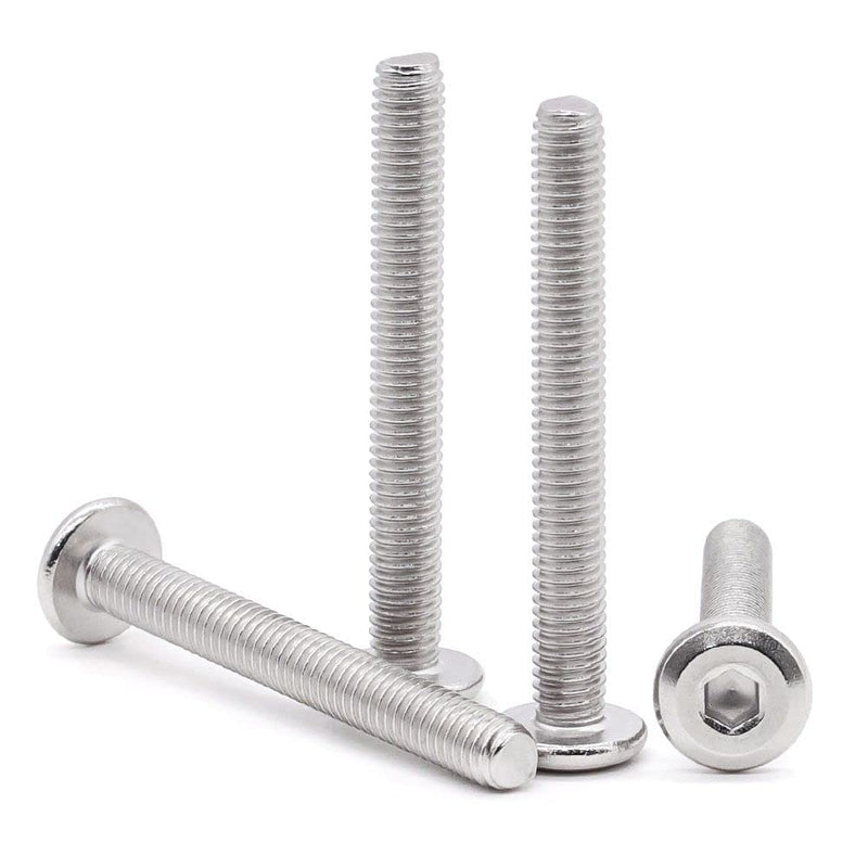 [Australia - AusPower] - Glvaner M10-1.5 x 50mm Binding Screws Furniure Screws, Connection Bolt, Flat Round Head Socket Head Cap Screws, 304 Stainless Steel 18-8 Full Thread, 10 pcs 