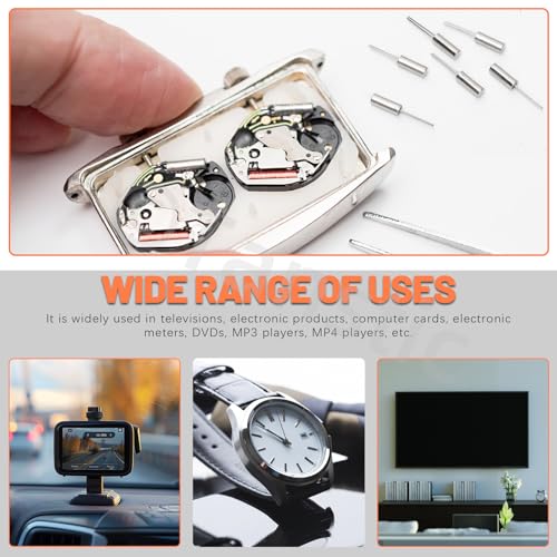 Tanstic 96pcs 3 x 8mm DIP Quartz Crystal Oscillators Resonators, 4/6/8/10/12/16/20/24/25/27/30/32.768MHZ Crystal Oscillator Passive Components for TV DVD MP3 MP4 Players and Car Electronics
