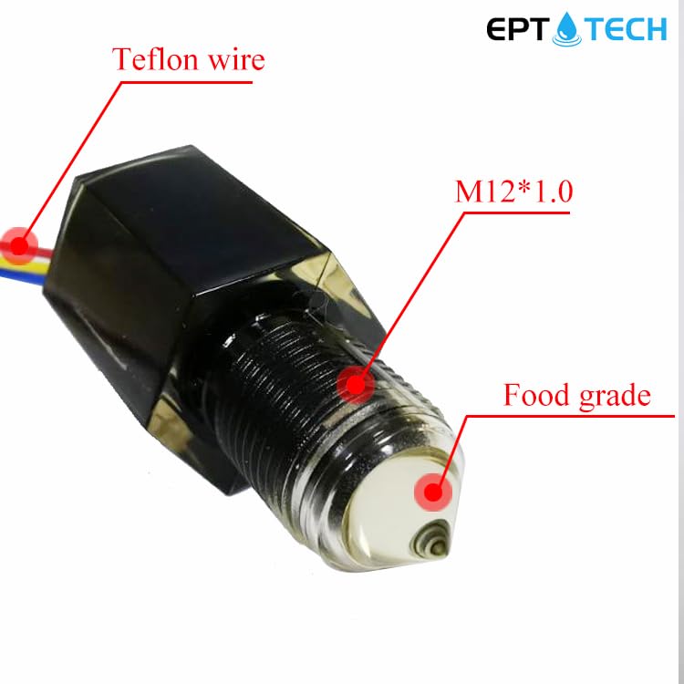 [Australia - AusPower] - Food Grade FS-IR1902D PNP NC 5 to 24VDC Optical Infrared Water Oil Fuel Fluid Diesel Liquid Level Sensor Switch 500mm Cable High Sensibility（Pack of 3） 