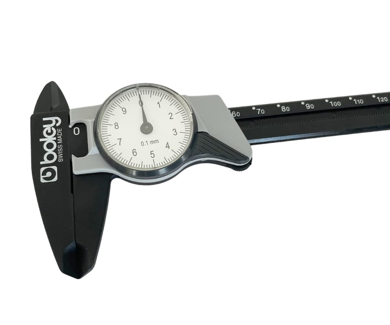 [Australia - AusPower] - Precision Plastic calliper Gauge with Analogue Clock 0-150 mm for Watchmakers 