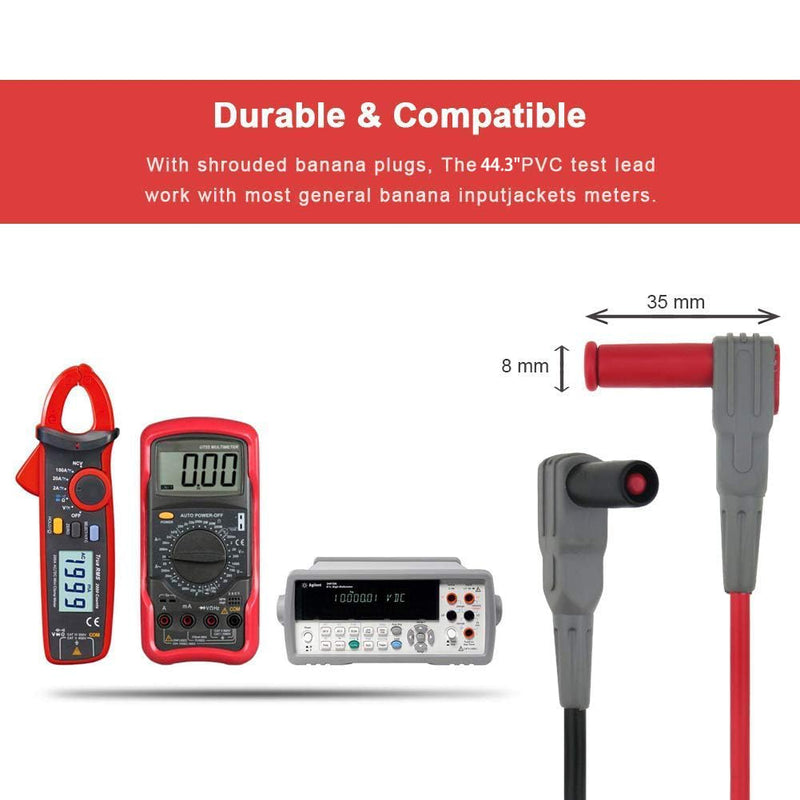 [Australia - AusPower] - TKDMR 45 Pcs Multimeter Leads Kit, Professional and Upgraded Test Leads Set with Replaceable Gold-Plated Multimeter Probes, Alligator Clips, Test Hooks,5 Colors Jumper Wires and Back Probe Pins. TKDTL4506 