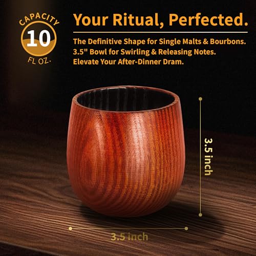 Charred Wooden Bourbon Glasses Set of 2 Whiskey Old Fashioned - Oak Tumblers with Stones & Coasters - Gifts for Men, Dad, Groomsmen, Brother & Whiskey Lovers 2 Pack Charred