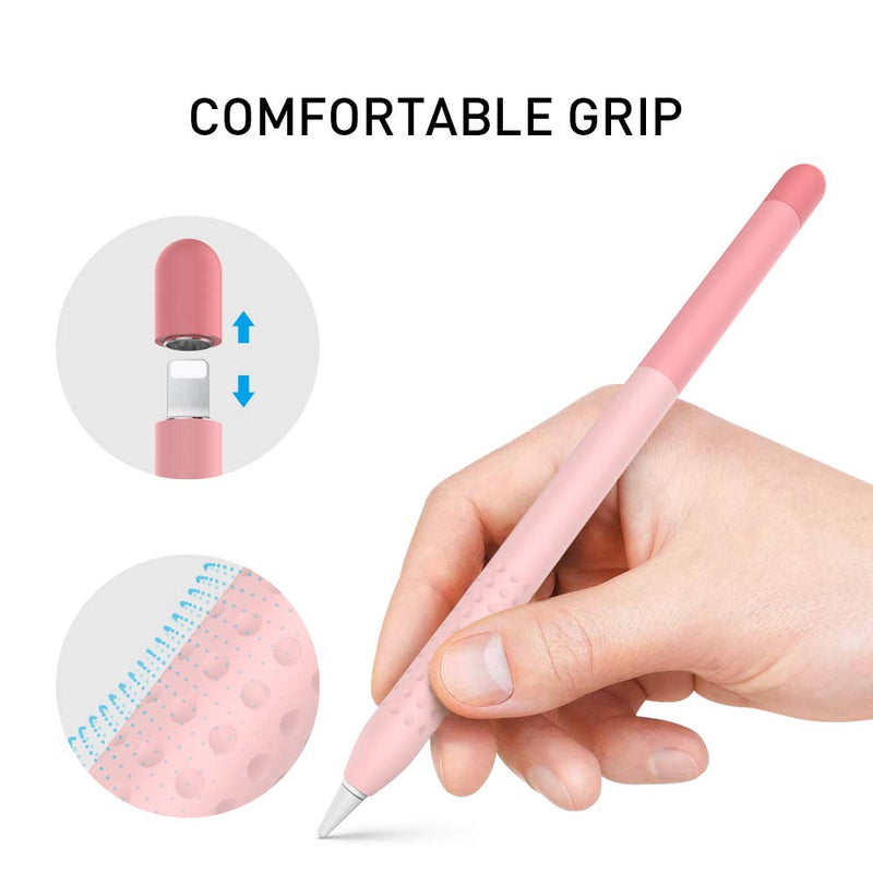 [Australia - AusPower] - Delidigi Pencil Case Compatible with Apple Pencil 1st Generation Case, Gradient Color Silicone Protective Case Sleeve Cover Accessories for Apple Pencil 1st Gen Gradient Pink 
