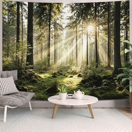 Lunerfex Celestial Sun and Tree of Life Wall Tapestry - Boho Nature and Spiritual Decor Tapestries for Bedroom Living Room 60"x44" 60"L x 44"W White Green