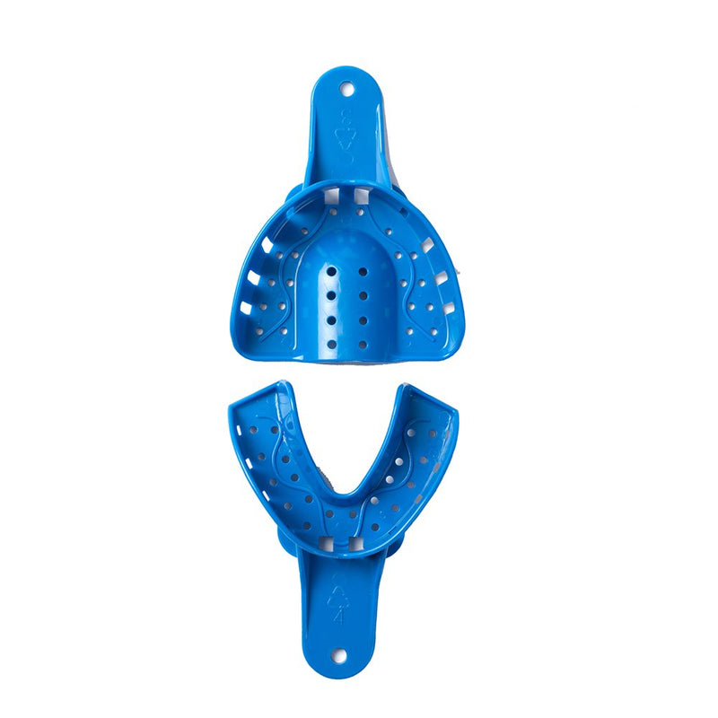 [Australia - AusPower] - SNAWOP Dental Impression Trays 12PCS Perforated Plastic Holder for Impression Matrials Multi Sizes (6PCS Upper+6PCS Lower M) 6PCS Upper+6PCS Lower M 