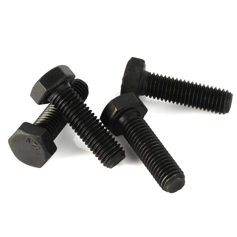 [Australia - AusPower] - M6 x 25mm Hex Head Screw Bolts, Fully Threaded, Alloy Steel Grade 12.9, Black Oxide Finish, Quantity 25 M6-1.0 x 25mm 