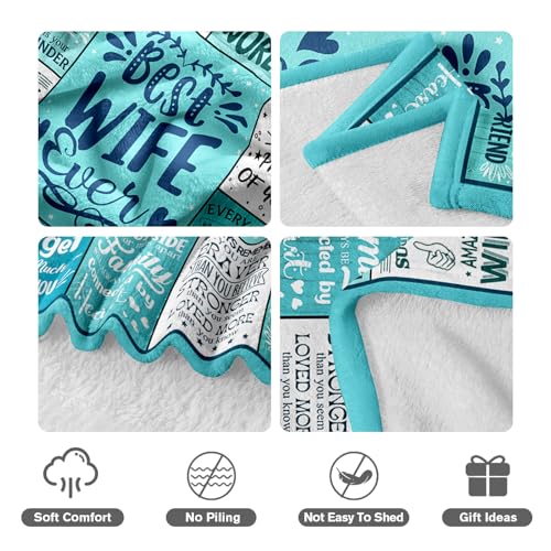 Birthday Gifts for Wife from Husband, Best Wife Blanket 60"x80" Wife Gifts 60"x80"
