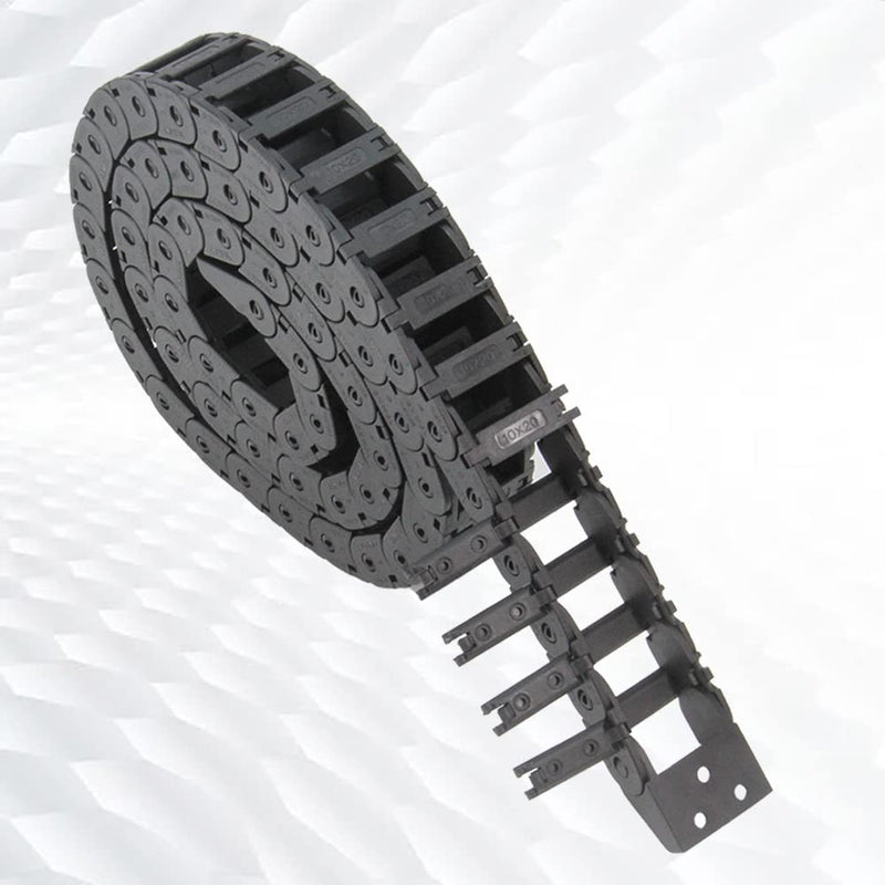 [Australia - AusPower] - 1Meter/39.4Inch Drag Chain Cable Carrier 10x20mm Open Type R18 Cable Chain Wire for 3D Printer and CNC Machines Comes with a Pair End Connectors,1pcs Screwdriver Tool (10x20MM-Outside Open) 10x20MM-Outside Open 