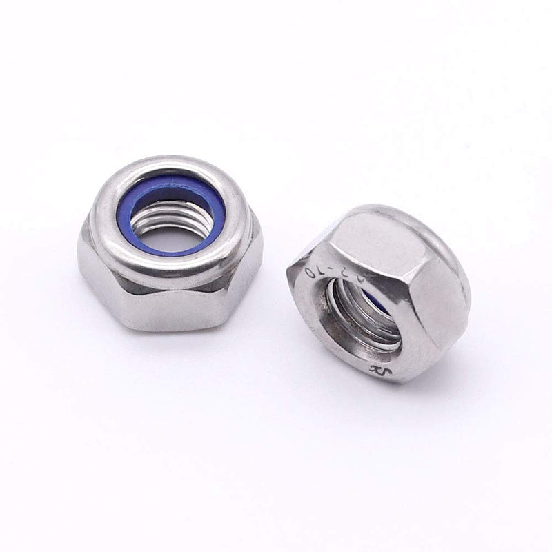 [Australia - AusPower] - M10-1.5 (10 pcs) Nylon Insert Hex Lock Nuts 304 Stainless Steel 18-8 Locknut, Bright Finish, DIN985 M10-1.5 10 