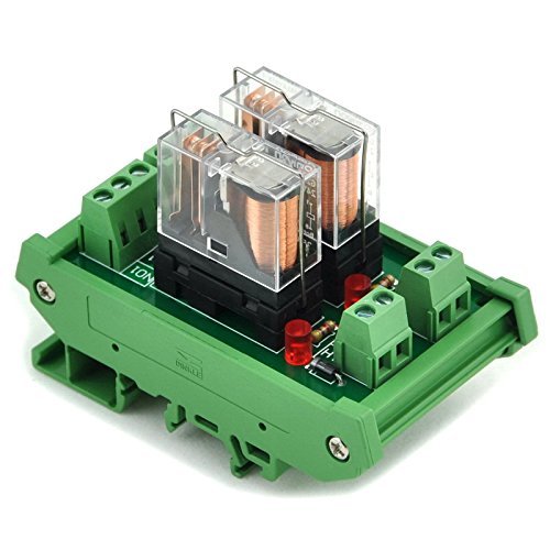 Electronics-Salon DIN Rail Mount AC/DC 24V Control 2 SPDT 16Amp Pluggable Power Relay Module, G2R-1-E 2 Channel 24V