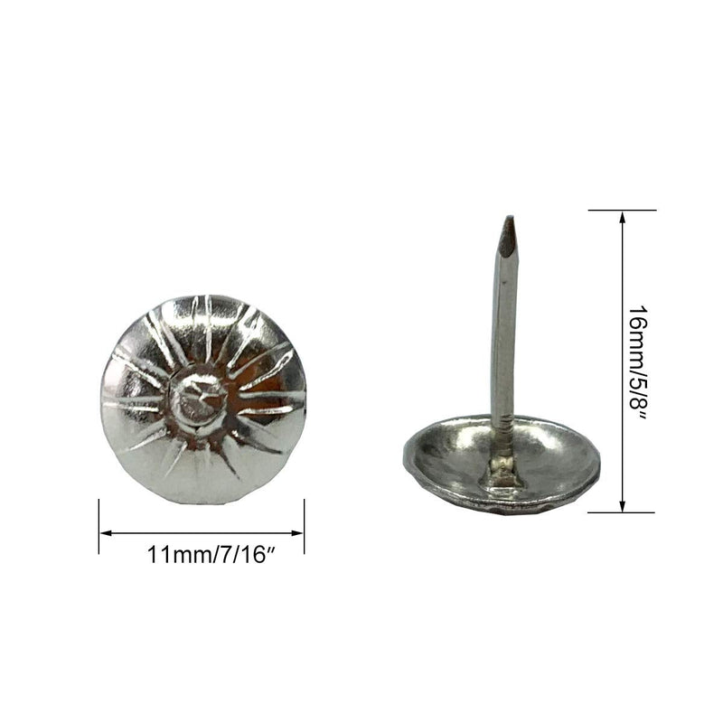 [Australia - AusPower] - ZAYI 7/16"×5/8" Silver Antique Upholstery Tacks Nails?Domed Upholstery Decorative Tacks Furniture Sofa Thumb Nails Pins Assortment Kit for Furniture DIY LE Reform 100PCS(Silver) 7/16"×5/8" Sliver 