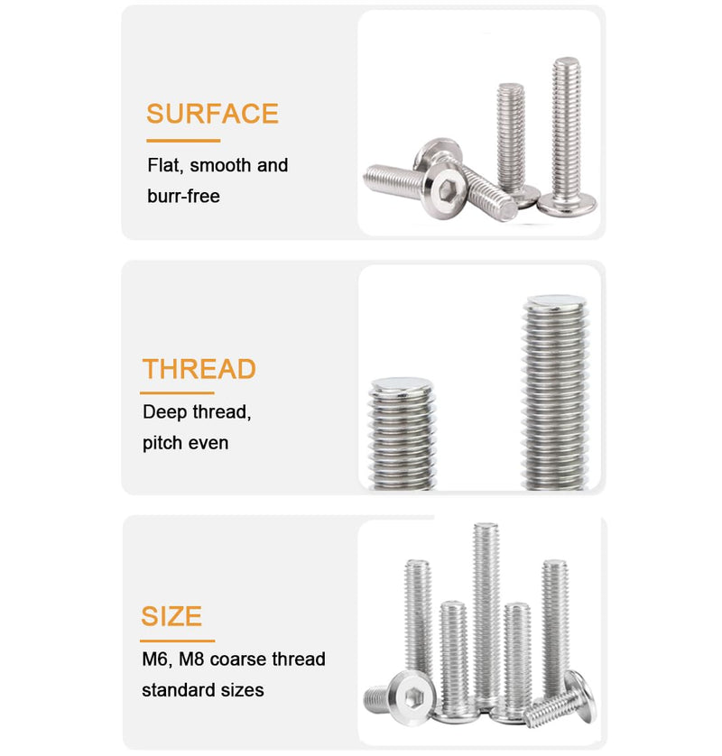 thumbnail image 2 of 100 Set M6 Binding Screws & Posts Kit - Mixed Sizes For Furniture, Leather Crafts & DIY Projects 2 of 14