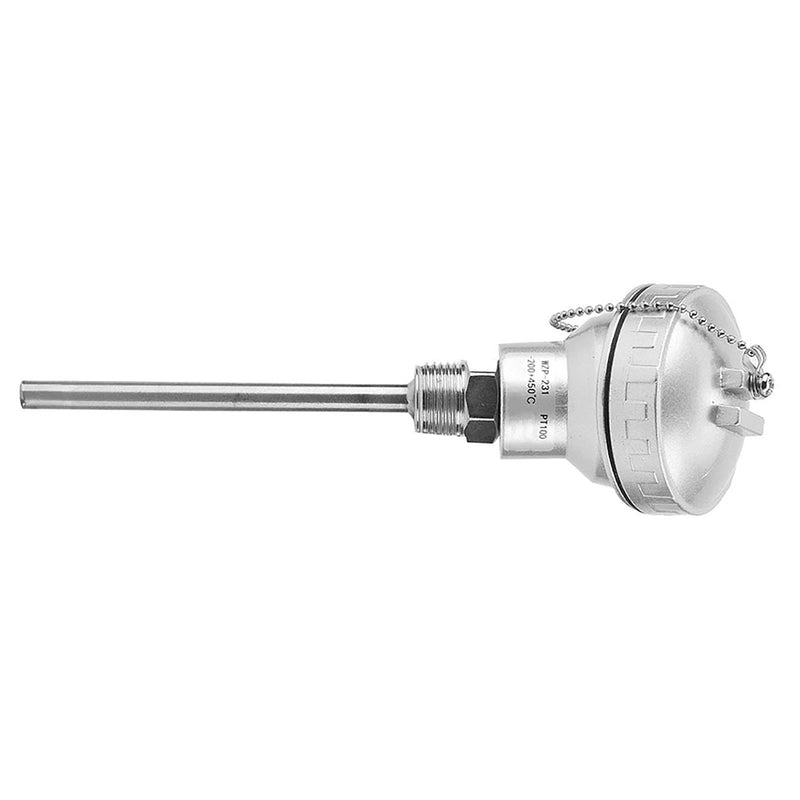 [Australia - AusPower] - PT100 Temperature Sensor Probe 100mm, 1/2" NPT Thread, 201 Stainless Steel Terminal Head 