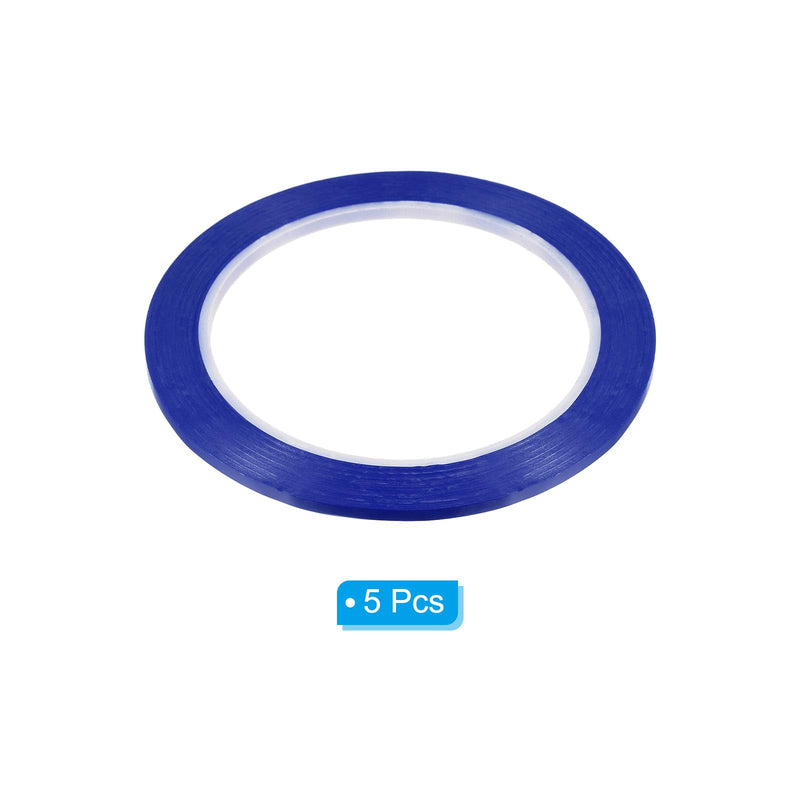 PATIKIL 1/8" Whiteboard Tape, 5 Pack Thin Dry Erase Tape 72 Yard for Graphic Chart Marking DIY Art, Blue 5/64" x 72 Yard