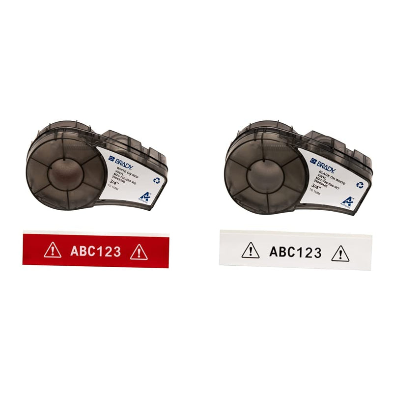 Brady Authentic All-Weather Vinyl Labels for Indoor/Outdoor ID, Lab and Equipment Labeling (M21-750-595-RD, M21-750-595-WT)
