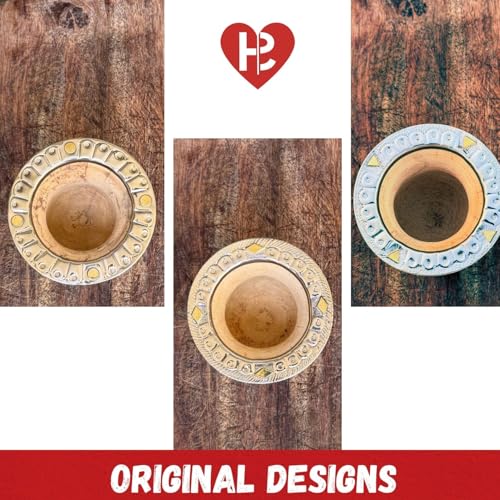Hide & Smile Camionero Premium Handmade Mate Kit, pumpkin and leather Cup And Bombilla Set, Authentic Argentine Mate Gourd Tea, Includes Straw (brown) Brown