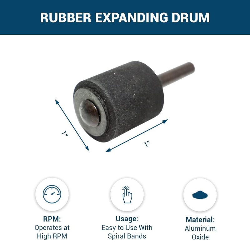 [Australia - AusPower] - Benchmark Abrasives 1" x 1" Rubber Expanding Drum for Spiral Band with 1/4" Mandrel for Sanding Smoothing Shaping Polishing Groove Fiberglass Hard Wood 1" x 1" 