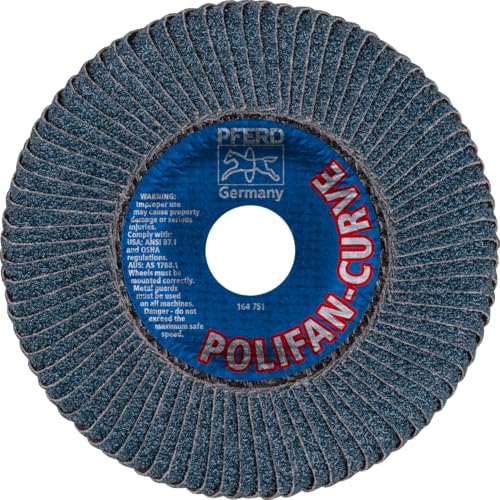 PFERD POLIFAN Curve flap disc, 5 inch x 7/8 inch, 40 grit, pack of 2