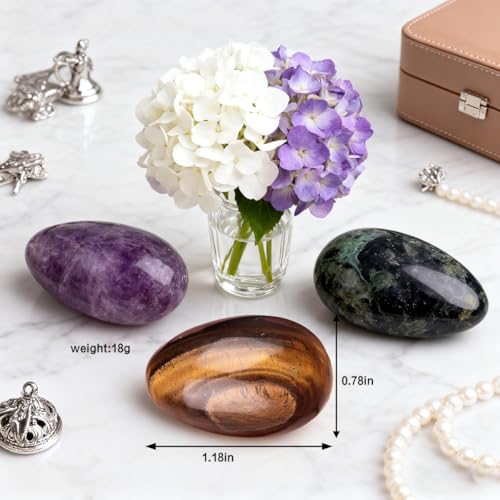 1pc Natural Multi-Material Uni Egg - Anxiety Relief Meditation Reiki Balancing Easter Decor, Crystal- for Jewelry Making, Home Decor, Spiritual Practices, Unique Design, Natural Stone Bead 04