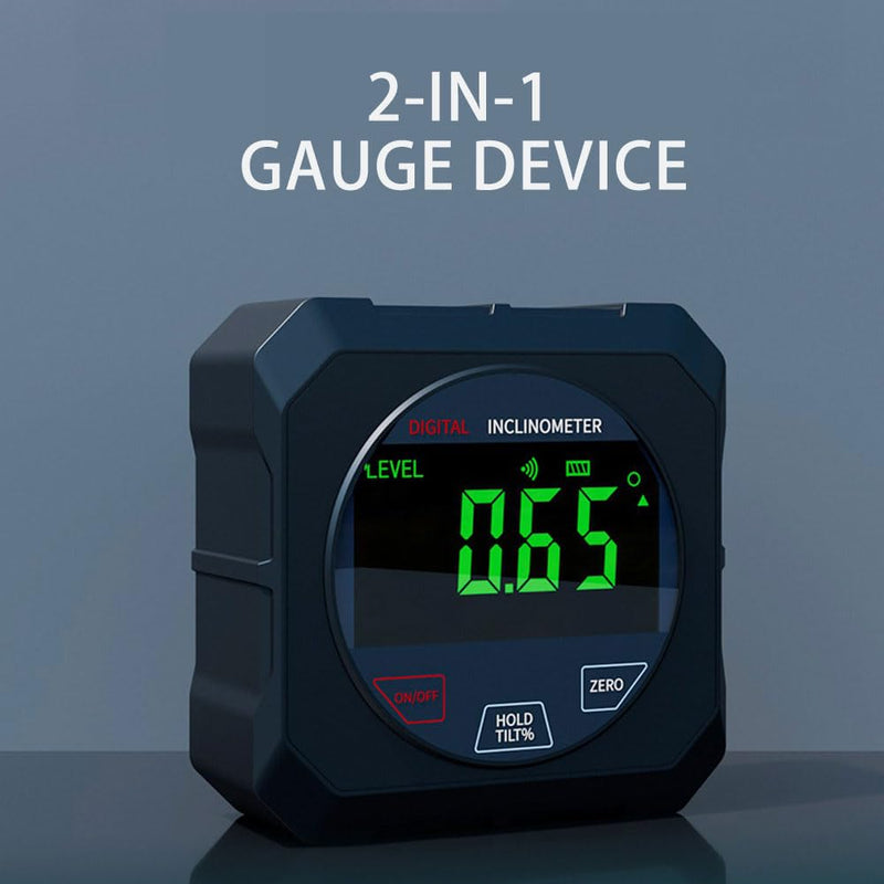 [Australia - AusPower] - RAESHA Digital Angle Finder with Touch Screen – Strong Magnetic Digital Inclinometer with High Accuracy ±0.2°, 4 x 90° Measuring Range, LCD Display, Inclinometer Level Tool with 2 AAA Batteries 
