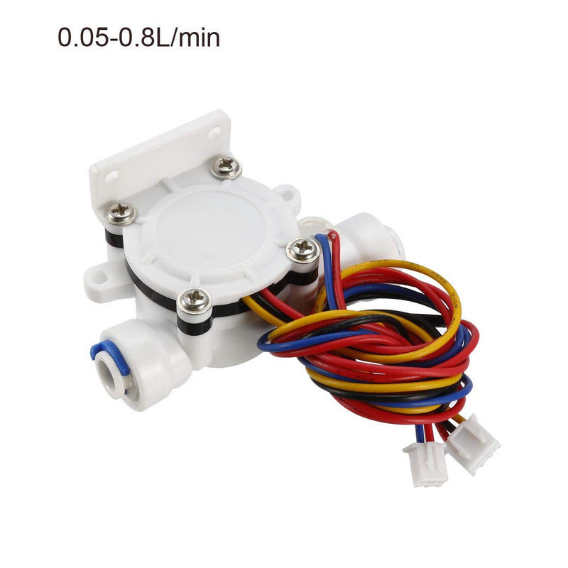 uxcell 1/4in Quick Connect Hall Effect Liquid Water Flow Sensor Switch Flowmeter Counter Meter DC5V 0.05-0.8L/min