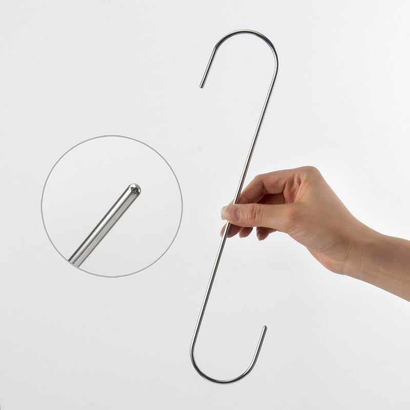 [Australia - AusPower] - Extra Long S Hook Heavy Duty for Hanging Plants Bird Feeders Stainless Steel (11.8inch/12pack) 11.8inch/12pack 