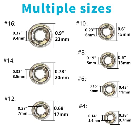 Vosaplk 304 stainless countersunk cup washers assortment set, sizes #4–#16, 295 pieces