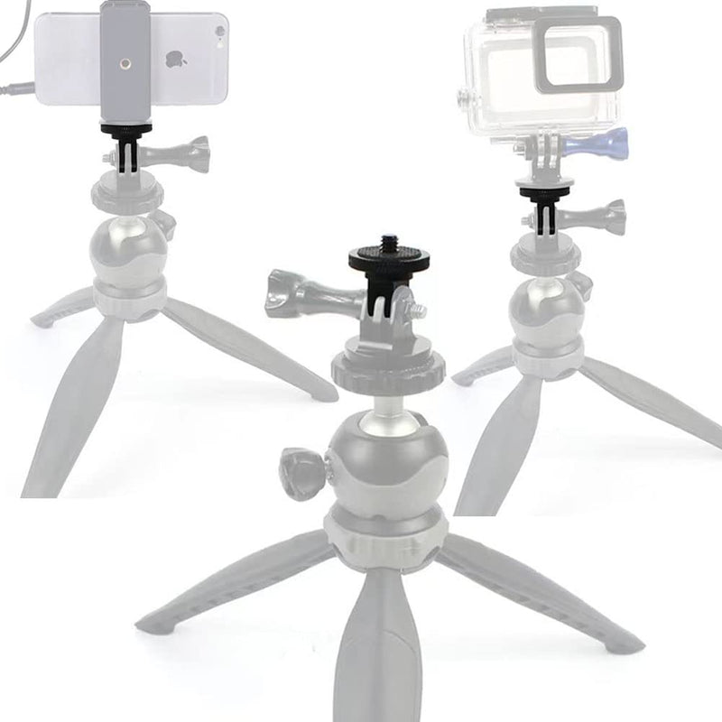 [Australia - AusPower] - Aluminum Camera Tripod Adapter 1/4"-20 Conversion Mounts Compatible with Gopro Action Cameras Insta360 and Other Standard 1/4 Accessories, Quarter Inch Mount for GoPro Ecosystem 