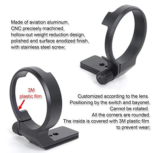 iShoot CNC Tripod Mount Ring for Sigma 135mm f/1.8 DG HSM Art Lens, Aviation Aluminum Lens Tripod Collar Support Bracket Holder with Quick Release Plate Compatible with Arca-Swiss fit Tripod Ball Head