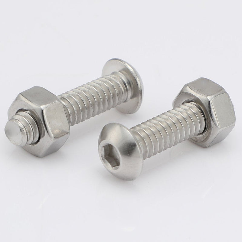 [Australia - AusPower] - 8-32 x 1/2" Button Head Socket Cap Bolts Screws, Stainless Steel 18-8 (304), Bright Finish, Allen Hex Drive, 50 PCS 8-32 x 1/2" 