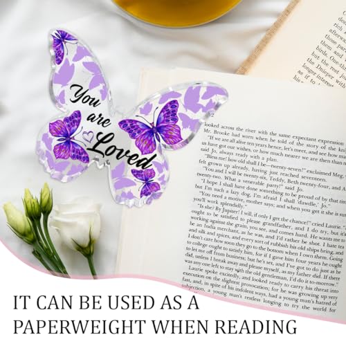 Butterfly Gifts for Women, Butterfly Decorations Acrylic Plaque Desk Decor You Are Loved