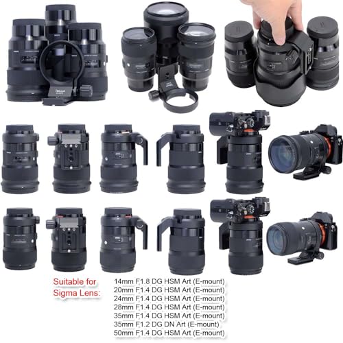 Lens Collar Tripod Mount Ring Compatible with Sigma 35mm f/1.4 DG HSM Art, 35mm f/1.2 DG DN Art, 50mm f/1.4 DG HSM Art (E-Mount) Lens, Support Bracket Bottom is Arca-Swiss Fit Quick Release Plate