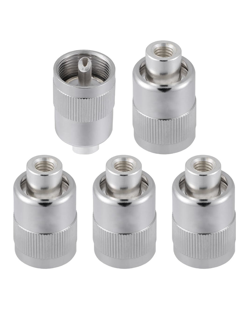 Vecys 5pcs PL259 UHF Male Connector 50 Ohm PL259 Male Plug Crimp RF Coaxial Plug Adapter for RG58 VLMR195 RG142 RG400 Low Loss Coaxial Cable PL259 for RG58/RG400