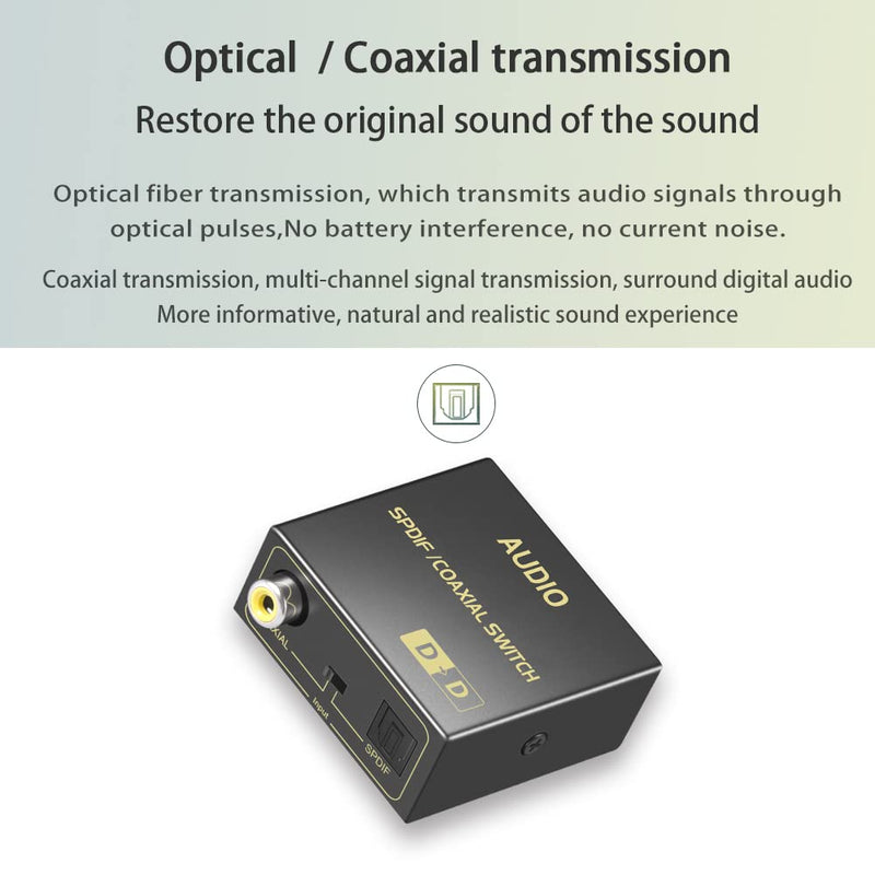 [Australia - AusPower] - Optical to Coaxial or Coaxial to Optical Digital Audio Converter, Bi-Directional Spdif Toslink and Coaxial Converter/Repeater/Splitter, with 1 Optical Cable 