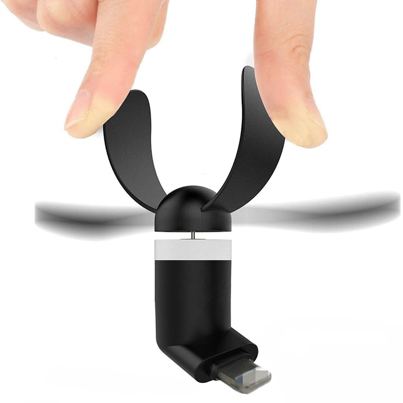 [Australia - AusPower] - Personal Mini USB Fan for Cellphones - 4 Pack Portable Cell Phone Fan for iPhone, Small Pocket Fan Travel Fans Plug in Mobile Phones Fast Cooling for Summer Outdoor (Black) Black 