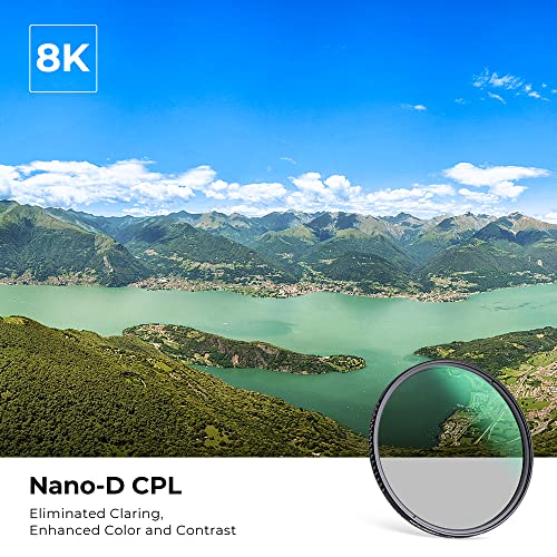 49mm Circular Polarizers Filter, K&F Concept Waterproof Circular Polarizing Filter with 24 Multi-Layer Coatings CPL Filter for 49mm Camera Lens (D-Series)
