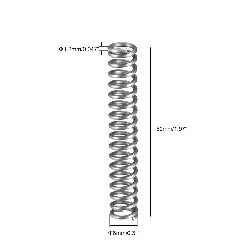 [Australia - AusPower] - uxcell Wire Diameter 0.047", OD 0.31", Free Length 1.97" Spring Steel Coil Extended Compressed Spring 10pcs 1.2mm*8mm*50mm 